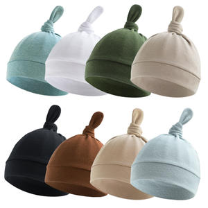 Gorro de Bebé con Chupete Integrado, Unisex, Antiviento, de una Sola Capa, para 0-6 Meses, con Cola para Chupete - Product Image 1