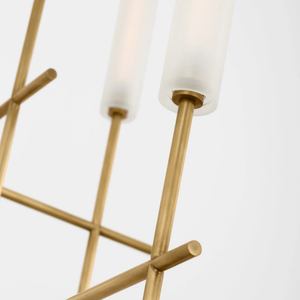 Lustre/pendule/luminaire suspendu LED artisanal avec cadre et verre pour salon, salle à manger, cuisine 110V - Product Image 6