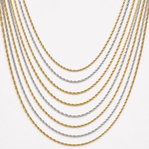 Wholesale Twisted <b>Rope</b> <b>Chain</b> 2mm 3mm 5mm 6mm 8mm 10mm Gold Plated Stainless Steel Hip Hop Necklace Jewelry - Product Image 4