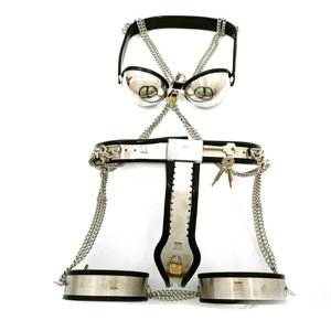 Ceinture de chasteté pour femmes, soutien-gorge en acier inoxydable, en forme de T, bondage BDSM, anneau de cuisse, nouvelle collection 2020 - Product Image 4