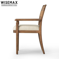 WISEMAX FURNITURE Chaise de salle à manger moderne et minimaliste en bois de frêne Chaise de restaurant à grand dossier avec coussin doux