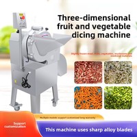 Commerciële machine voor het snijden van wortelen, aardappelen en uien, machine voor het snijden van groenten, fruit en diepvriesvlees, snijmachine