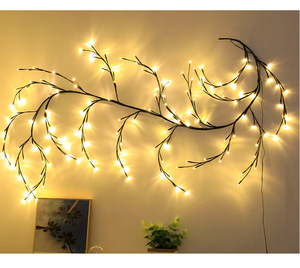 Guirlande lumineuse féerique romantique en forme de saule à 144 LED, guirlande lumineuse en rotin pour les fêtes, le Nouvel An, les mariages, Noël, la Saint-Valentin, décoration - Product Image 6