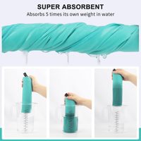 Serviette de sport portable en microfibre multicolore avec logo personnalisé et bande élastique – Vente en gros