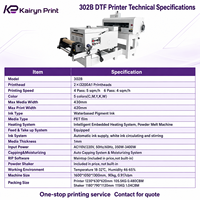 Imprimante DTF BD-302B 2 têtes I3200, largeur d'impression 420 mm, encre CMYKW blanche, tout-en-un avec secoueur de poudre pour transfert thermique sur T-shirt