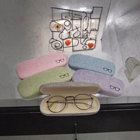 Étui à lunettes rigide rectangulaire unisexe de grande taille avec logo personnalisé LQ, fermeture à pression, motif uni pour hommes et femmes, lunettes de lecture