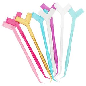 Herramienta de plástico reutilizable <span class=keywords><strong>para</strong></span> Permanente de Pestañas, extensión de pestañas, peine en forma de Y, rizador de levantamiento de pestañas, pinceles de maquillaje - Product Image 1