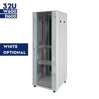 Baie de serveur autoportante SYNSTRO pour centre de données IT régional, 32U, 19 pouces, 600x600mm, armoire réseau IP20 en acier SPCC, en stock