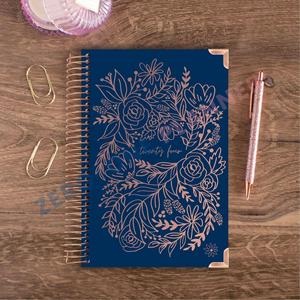 Cuaderno espiral de tapa dura con impresión personalizada A4 A5 B5 B6, libro de <span class=keywords><strong>contactos</strong></span>, <span class=keywords><strong>agenda</strong></span> planificadora de bobina de encuadernación con alambre de oro rosa individual - Product Image 1