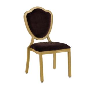 Sillas de banquete de aluminio marrón de alta calidad para restaurantes y hoteles Diseño apilable de lujo para muebles de habitación de hotel - Product Image 1