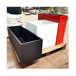 Support pour pot de fleurs décoratif de jardin personnalisé, <span class=keywords><strong>Jardinière</strong></span> en canal en acier enduit de poudre <span class=keywords><strong>avec</strong></span> <span class=keywords><strong>treillis</strong></span> - Product Image 3