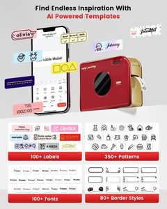 Mini thermische <span class=keywords><strong>printer</strong></span> Draagbare labelmaker voor lintlabelafdrukken Dagelijkse notities Reisstijl Inktloos voor 4.2 Android/iOS - Product Image 6