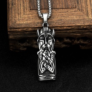 Pendentif Viking Odin en acier inoxydable, collier pour homme, design géométrique vintage, bijoux cadeau - Product Image 4