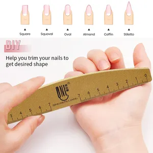 Washable <b>Ruler</b> Nail File Set With <b>Scale</b> 100/180 Grit Double-Sided Sanding Nail File Durable Nail Sanding Bar Tools - Product Image 4