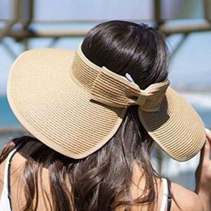 หมวกปีกกว้างกันแดดสำหรับฤดูร้อน ลดราคาพิเศษ มีสินค้าพร้อมส่ง หมวกสานพับได้สำหรับผู้หญิง เหมาะสำหรับไปทะเล - Product Image 2
