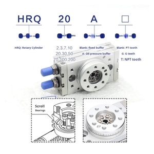 Cilindro Neumático Giratorio Ajustable de 180/90 Grados HRQ2/3/710/20/30/50/70/100A, Usado en Industrias Agrícolas, Motor con Cuerpo de Aluminio - Product Image 4