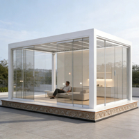 Tingmeihaoting 0-110 °   Pergola à lames motorisées réglables en aluminium, bioclimatique, imperméable, pour projets extérieurs