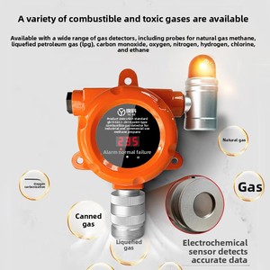Détecteur de fuite de gaz sans fil pour la restauration commerciale avec vanne d'arrêt, alertes audio-visuelles et SMS, portée de détection de 40 %, en ABS et aluminium - Product Image 4