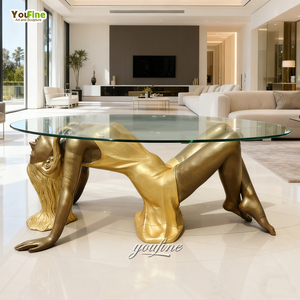 Sculpture de fille <span class=keywords><strong>nue</strong></span> en bronze coulé grandeur nature, table basse - Product Image 2