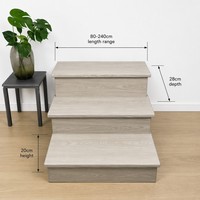 Marche d'escalier stratifiée moderne, imperméable et résistante aux rayures, revêtement de marche d'escalier stratifié pour bureau