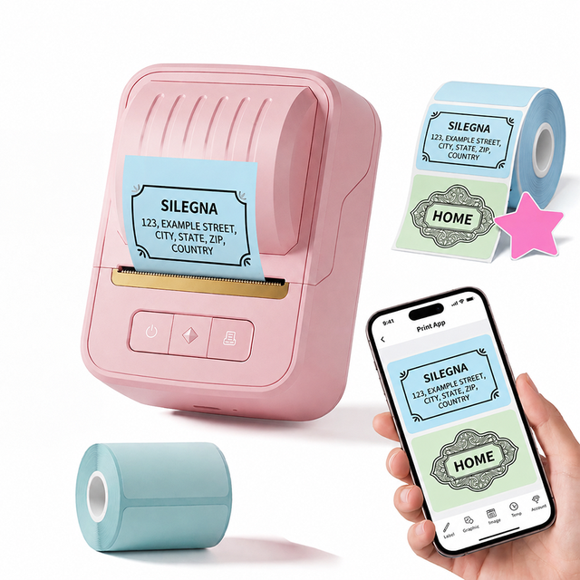 Portable Thermal Label Printer Mini Inkless Sticker Maker for Home Organization Craft DIY Journal Pantry Storage