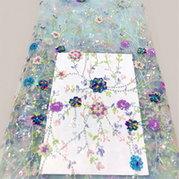 Nouveau tissu brodé en sequins tricotés à une seule face, brocart, 100% acrylique, résistant à l'abrasion, robes de mariée, spectacles