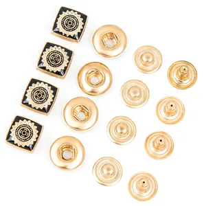Latest garment buttons invisible snap button 15mm fashion metal snap buttons for men