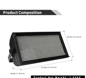 Shehds éclairage 8 sections stroboscopique <span class=keywords><strong>DMX</strong></span> 200W RGB LED lumière de lavage stroboscopique pour scène - Product Image 2