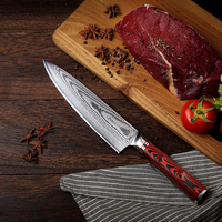 Couteau de chef Damas 8 pouces avec design spécial et manche G10 pour la cuisine