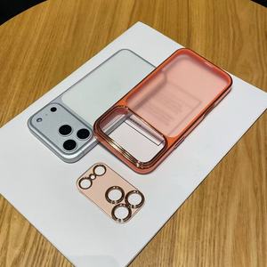 Cover Protettiva in TPU con Bordo Placcato, Protezione Rimovibile per Fotocamera, Custodia Opaca per iPhone 17 Pro Max 16 15 - Product Image 1