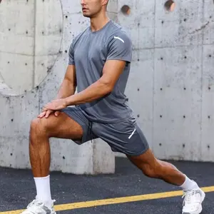 2 Delige Shorts Custom Logo Zomer 100% Polyester Sportkleding Stof Activewear Trainingspakken Voor Mannen