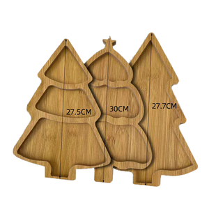 Classic Eco-Friendly Wooden Christmas Tree Dessert & <b>Snack</b> Serving <b>Tray</b> for Parties - Product Image 1