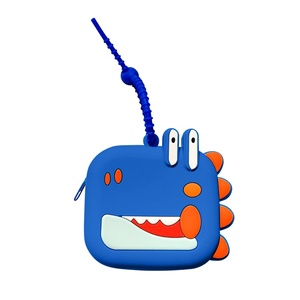 Sac à Monnaie en Silicone Dinosaure Mignon en Gros, Pochette Simple pour Écouteurs, Petit Sac de Rangement Portable pour Enfants, Cadeaux Nouveauté - Product Image 5