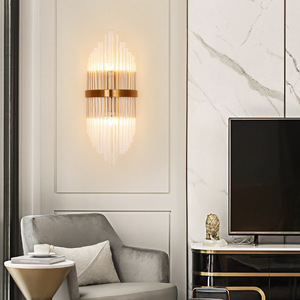 Applique Murale Luxe Moderne en Cristal, Dorée Style Nordique, pour Couloir, Hôtel, Salon, Chambre à Coucher, Lampe de Chevet - Product Image 4