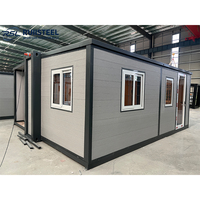 Conteneur modulaire préfabriqué de 20 pieds, détachable, respirant, moderne, en panneaux sandwich, pour maison, salon, cabine, entrepôt, garage