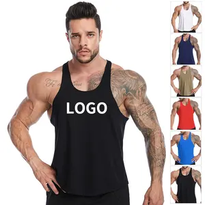 Groothandel Mannen Sport Tank Top Custom Spier Fitness Vest Mannen Zwarte Droge Tank Top Voor Mannen Spandex/Katoen mouwloze