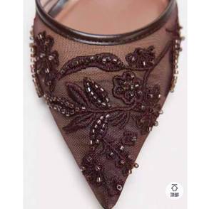 Sandalias de Tacón Alto con Cuentas de Cristal Bordadas para Mujer, Diseño de Punta en Pico con Decoración de Cuentas - Product Image 4