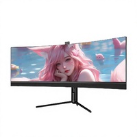 Monitor Gaming Lengkung 49 Inci 32:9 untuk Pusat Pelatihan Esports 3840x1080 144 165Hz HDR Layar Ultra Lebar PC