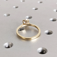 Bague de fiançailles solitaire en or massif 10K/14K/18K avec diamant de laboratoire taille ovale 0,5-3 carats, monture tulipe, certifiée IGI, couleur DEF CVD/HPHT