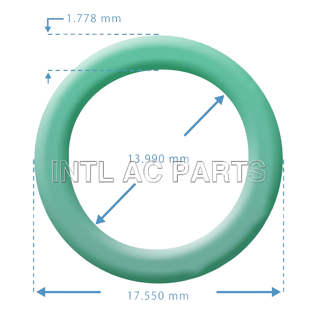 O-Ring #10 (1/2) R134a Verde R134a Green O-Ring #10 (1//2) OR-0015G 17.55mm X 13.99mm X 1.778mm