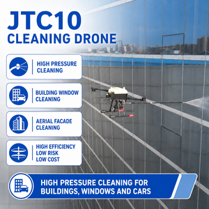 Drone de nettoyage haute pression UAV à pulvérisation ciblée pour murs-rideaux en verre, conception compacte proche du mur pour l'entretien des propriétés commerciales - Product Image 1