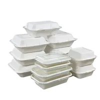 Biodegradable Sugarcane Takeaway Take Out Fast Food Packaging Box Food Containers Biodegradable Packaging