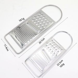 Râpe de cuisine en acier inoxydable pour légumes, fromage, pomme de terre, gingembre et ail avec manche en bois de plage - Product Image 5