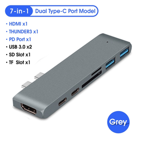 <span class=keywords><strong>7</strong></span> trong 1 kép USB loại C HUB <span class=keywords><strong>7</strong></span> cổng sạc <span class=keywords><strong>adapter</strong></span> 4K 30Hz HDTV USB 3.0 HUB Hỗ trợ M1 <span class=keywords><strong>Splitter</strong></span> Docking Station - Product Image 6