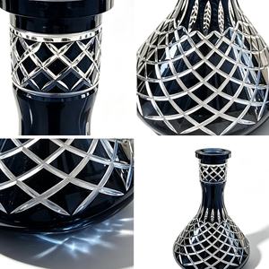 Black Cut <b>Crystal</b> Hookah Base Glass Shisha Vase Replacement Bottle for Bar Lounge Use - Product Image 4