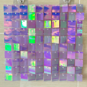 Dreamy Colorful Square Shimmer Wall Panel Sequin Wall <strong>Backdrop</strong> 30x30cm Sparkling Wind Moving Wedding Banquet Graduation - Product Image 3