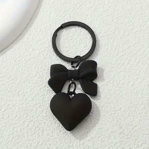 Acrylic Lovely Heart-Shaped Bow <b>Keychain</b> Colorful Hearts Decorative Accessory for Women Bag Charm Pendant - Product Image 6