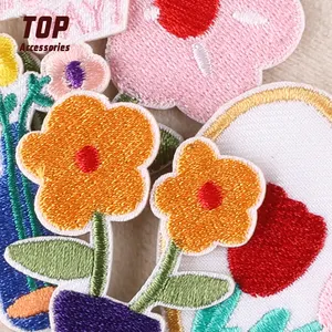 Valentim flor patches bordados auto-adesivos para telefone caso