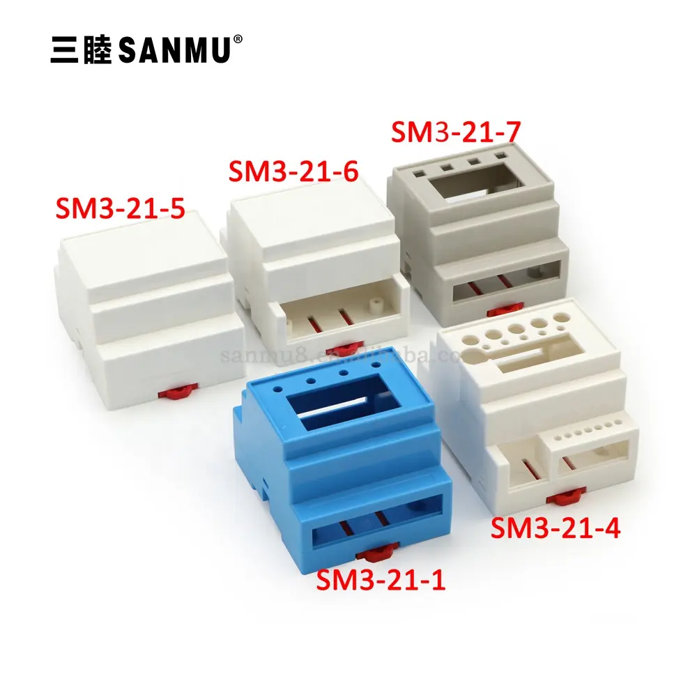 SM3-21-1:88*72*59MM Din Rel Tertutup Kotak Sambungan ABS Elektronik