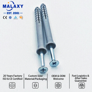 Malaxy – Gamme complète de tailles – Cheville d'expansion autoperceuse à tête fraisée, filetage grossier en nylon, zinguée - Product Image 1